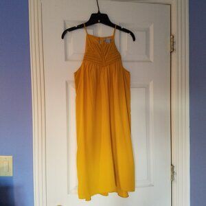 H&M Sleeveless High Low Yellow Tribal Dress